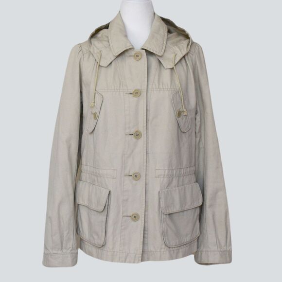 UNIQLO % 100 Cotton Hooded Drawstring Utility Jacket Size M - Picture 1 of 8